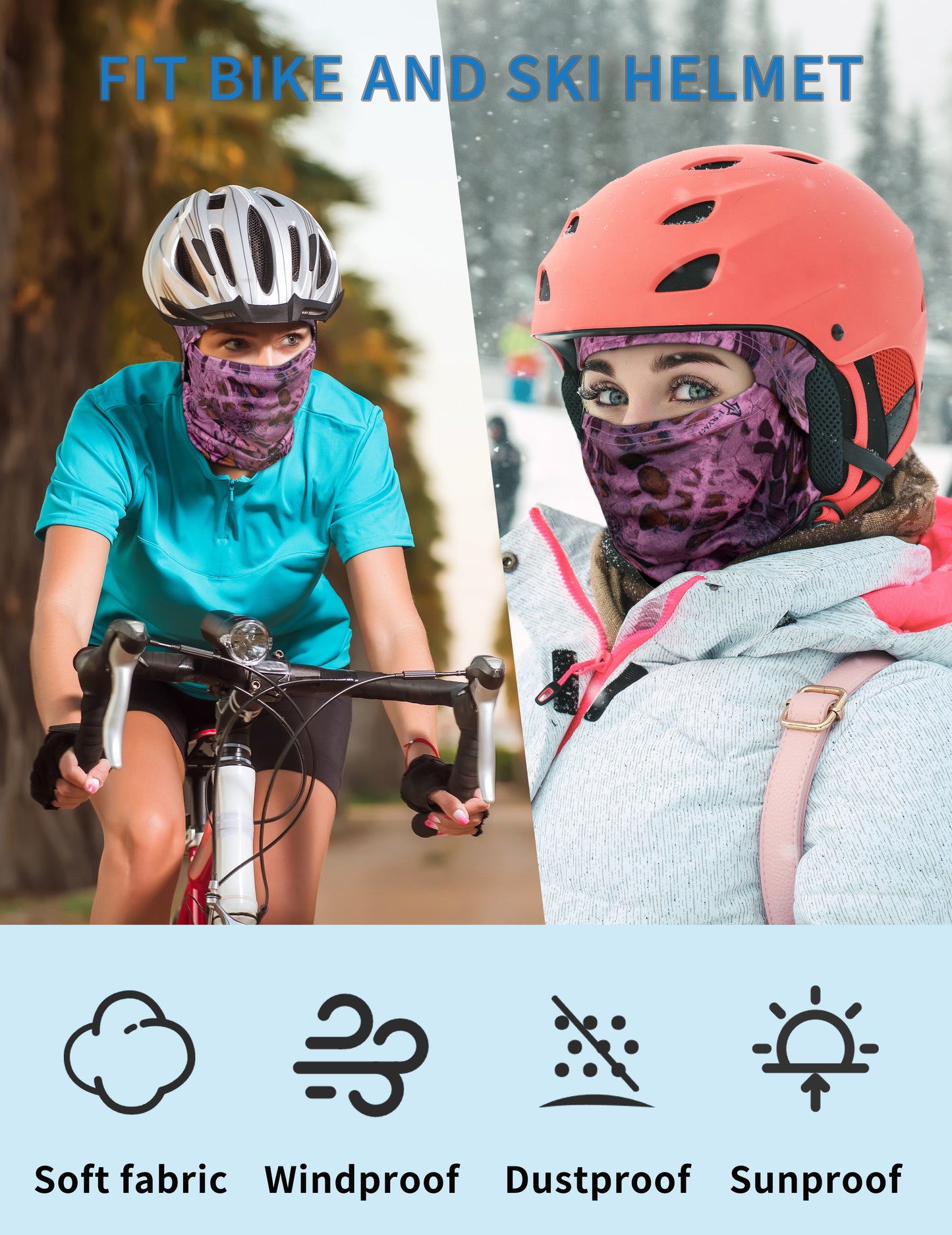 WOLFHUNT Camouflage Balaclava Mask Men Women Ski Mask Breathable Shiesty Mask Sun Protector, Prym 1 Pinkout