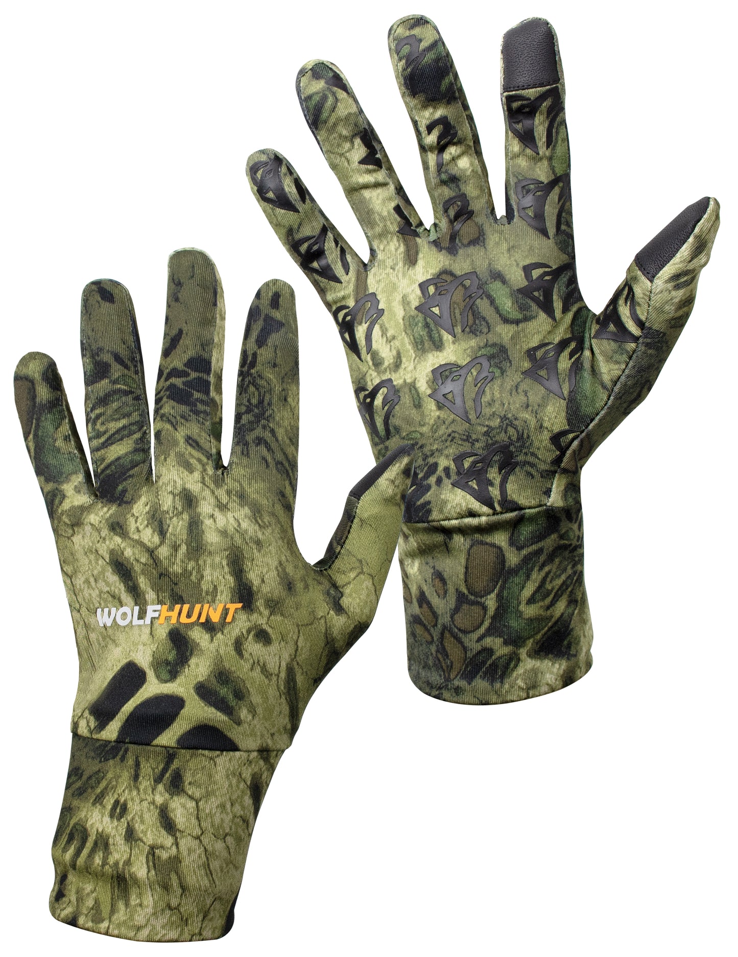 WOLFHUNT Lightweight Camouflage Hunting Gloves Men Women Anti-Slip Camo Archery Gloves for Hunting, Prym1 Woodlands