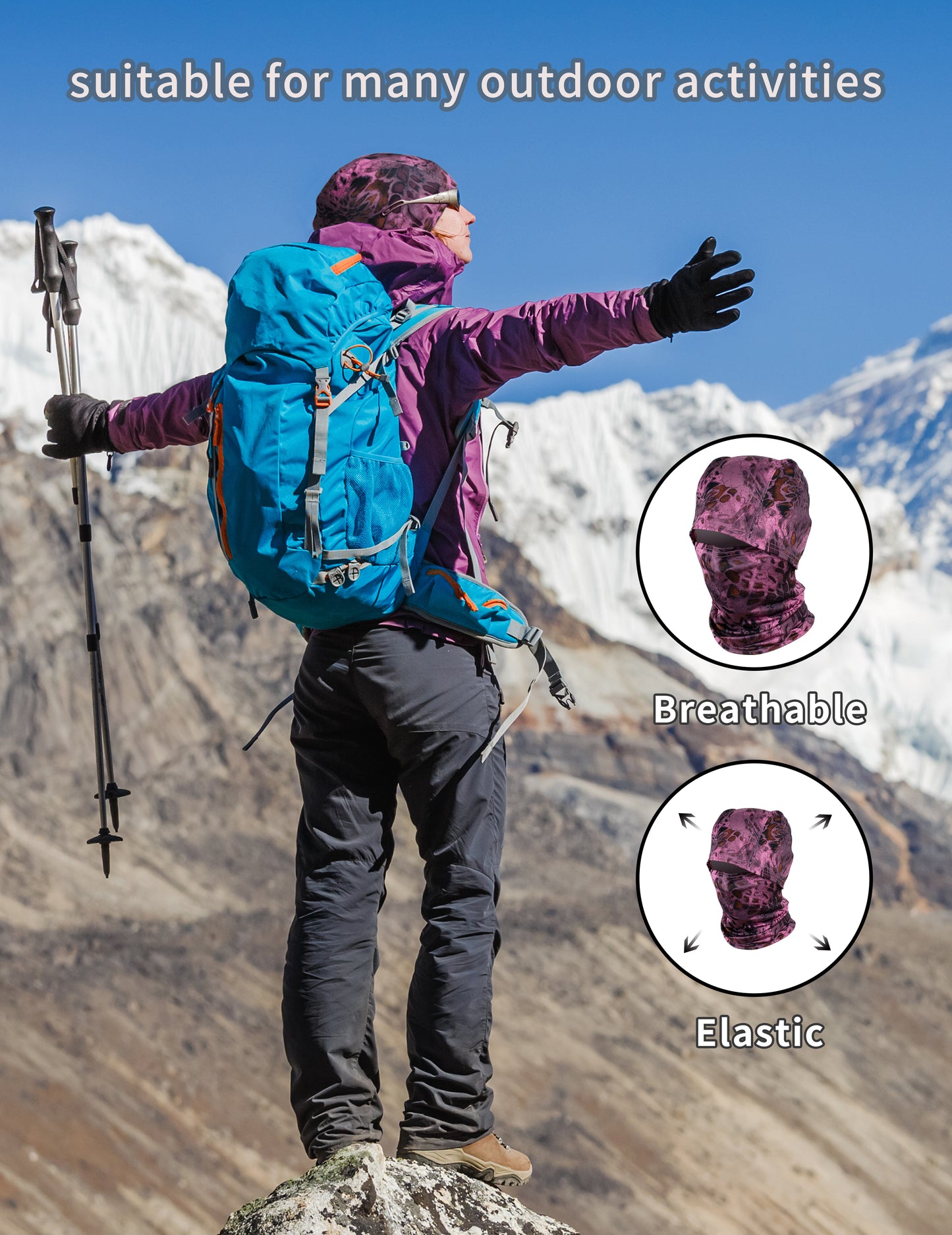 WOLFHUNT Camouflage Balaclava Mask Men Women Ski Mask Breathable Shiesty Mask Sun Protector, Prym 1 Pinkout