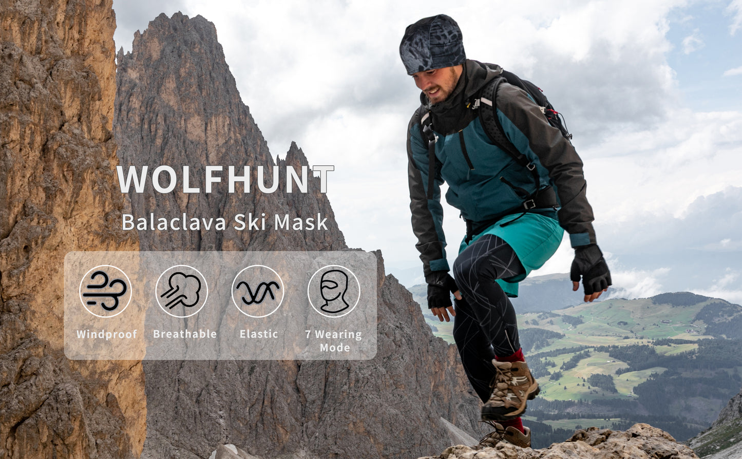 WOLFHUNT Camouflage Balaclava Mask Men Women Ski Mask Breathable Shiesty Mask Sun Protector, Prym 1 Blackout