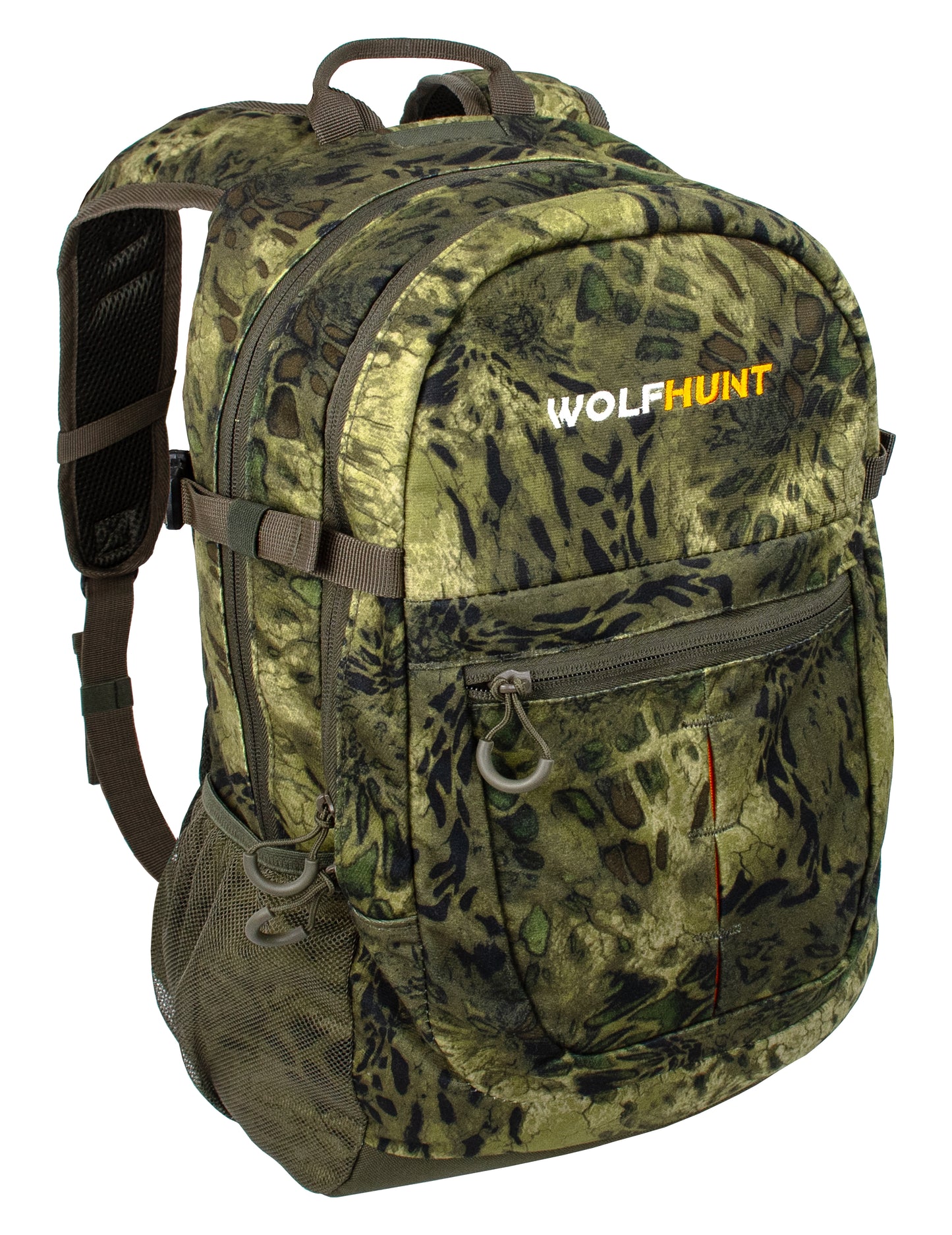 WOLFHUNT Camouflage Backpack for Men, Hunting Camo Pack Hiking Backpack Day Pack Multifunctional Outdoor Gear for Hiking, Fishing, Shooting, Prym1 Woodlands